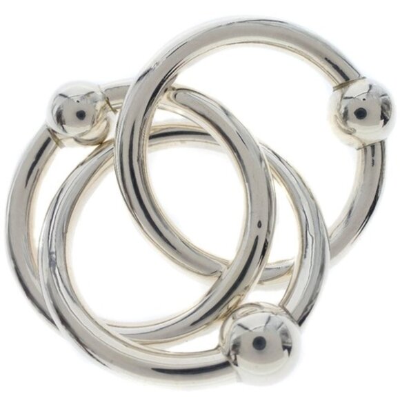 Tiffany & Co. Sterling Silver Triple Ring Baby Rattle  Tiffany & Co. Sterling Silver 3 Ring Baby Rattle
